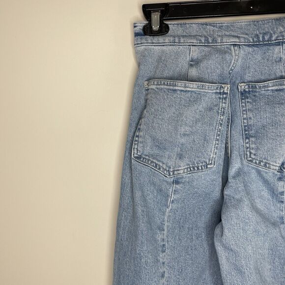 MADEWELL Emmett Wide Leg Crop Jeans Women 24 Tall Welt Pocket Blue NP438 - Picture 11 of 16